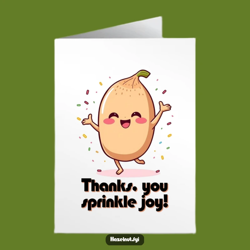 Free Printable Thank You Card: Hazelnut's Sprinkle Dance of Gratitude - Fun & Heartfelt!