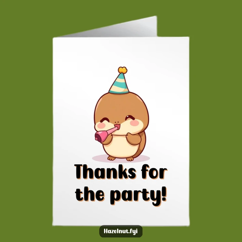 Free Printable Thank You Card: Party Hazelnut Thanks You Loudly - Festive Gratitude!