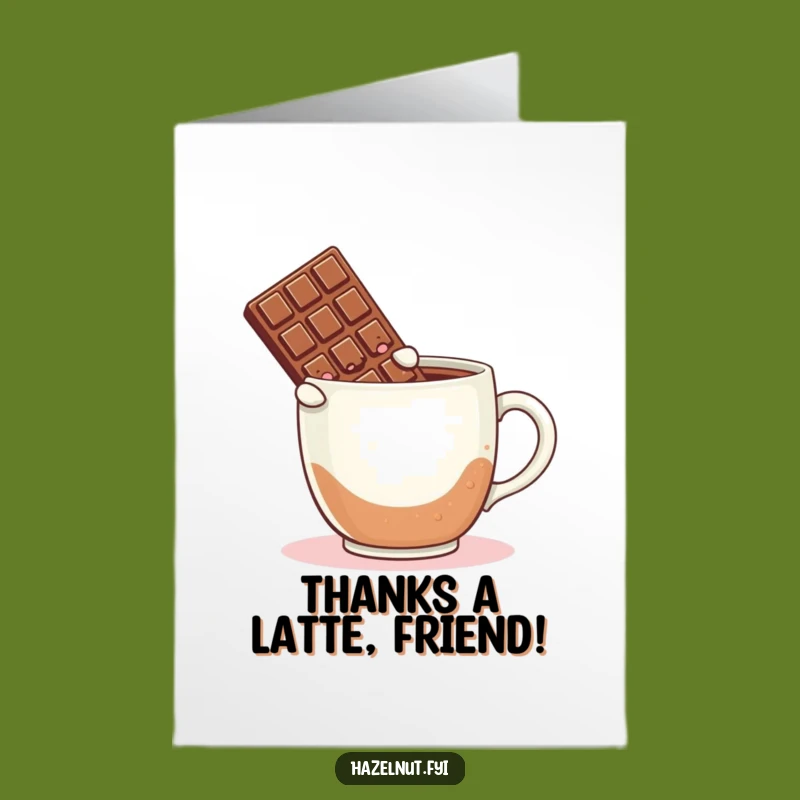 Free Printable Thank You Card: Chocolate Bar Coffee Dive Funny Downloadable Gift