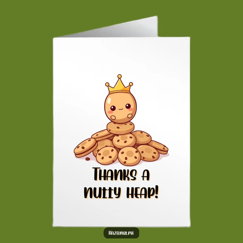Free Printable Thank You Card: Royal Hazelnut Cookie King Humorous Downloadable Gift