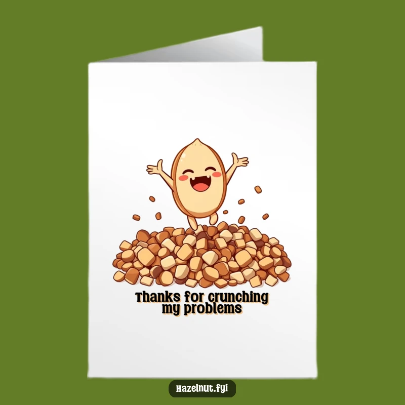Free Printable Thank You Card: Leaping Hazelnut - Funny Downloadable Enthusiastic Gift