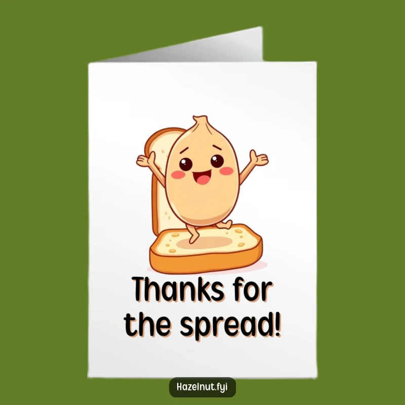 Free Printable Hazelnut Toast Dance Card: Funny Thanks Downloadable, Perfect DIY Gift!