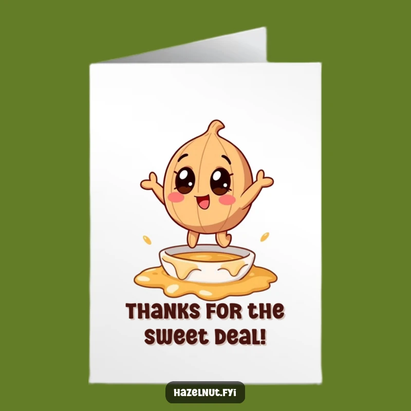 Free Printable Thank You Card: Hazelnut Caramel Plunge - Downloadable Gift