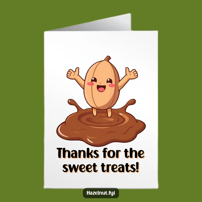 Free Printable Thank You Card: Hazelnut Chocolate Dive - A Sweet Downloadable Gift