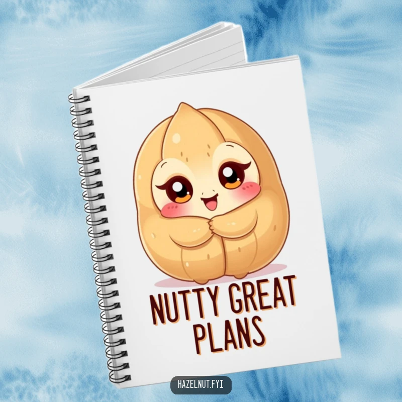 Funny Hazelnut Hug Notebook: a nutty character with large eyes holding a giant hazelnut, perfect for journaling, a funny gift.