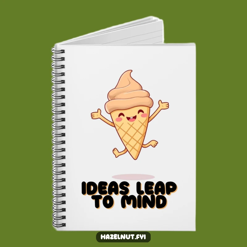Funny Hazelnut Ice Cream Cone Leap Notebook: Jot Down Funny Ideas in Sweet Style