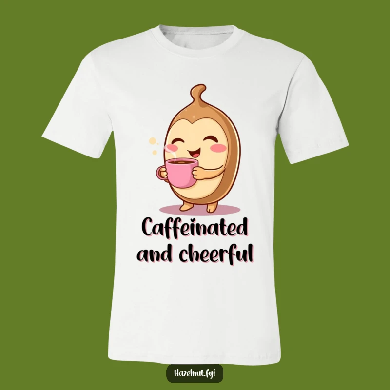 Funny Winking Hazelnut T-Shirt - Cheerful Coffee Character Tee