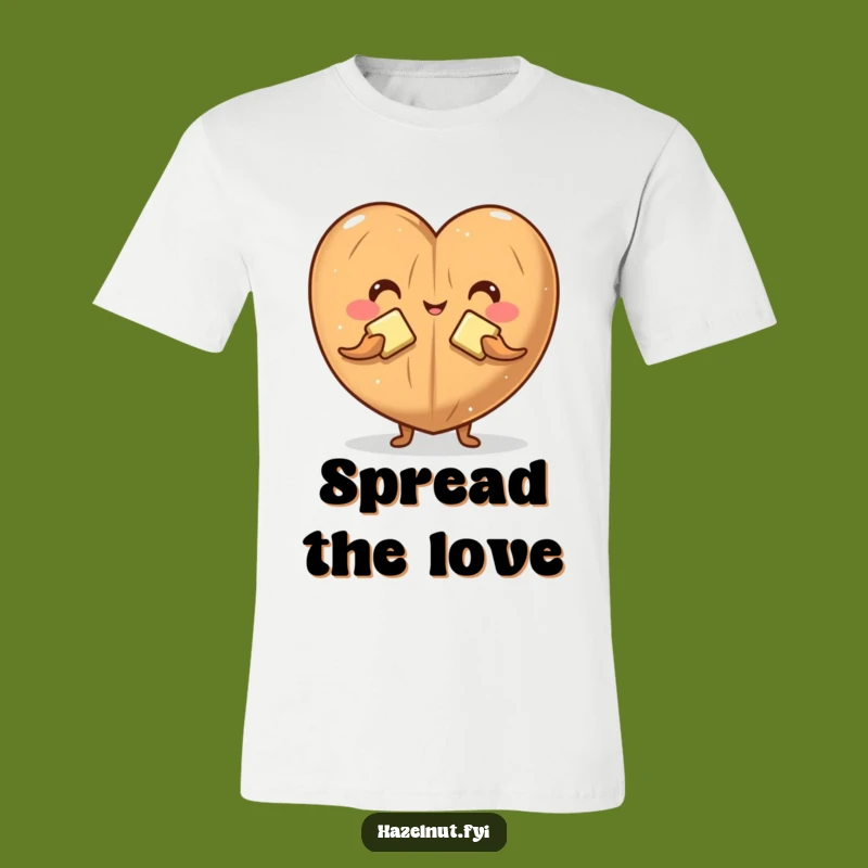 Funny Hazelnut Butter Heart T-Shirt: Playful Character Tee for Nutty Moments
