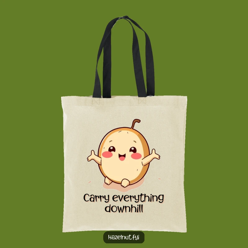Funny Rolling Hazelnut Tote Bag: Carry Your Fun Downhill