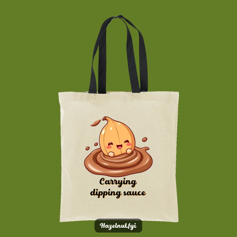 Funny Hazelnut Tote Bag: Chocolate Bliss - Chic Funny Gift for Sweet Treat Fans