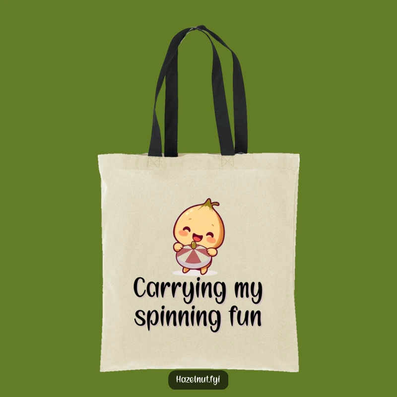 Funny Spinning Hazelnut Tote Bag - Carry Your Playfulness, Hilarious Funny Gift