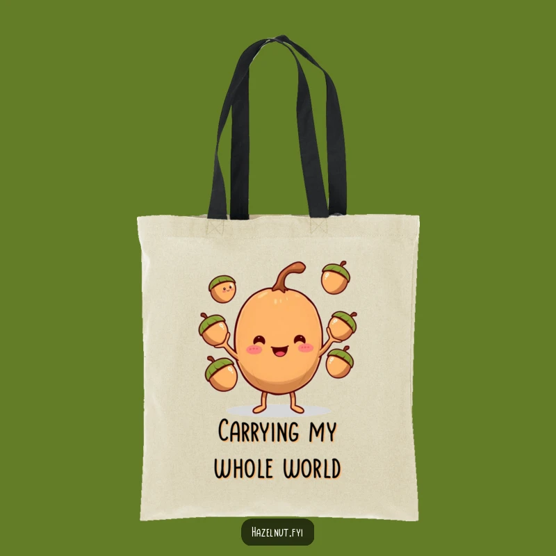 Funny Hazelnut Juggler Tote Bag: Carry Your Essentials with This Nutty Acorn Style