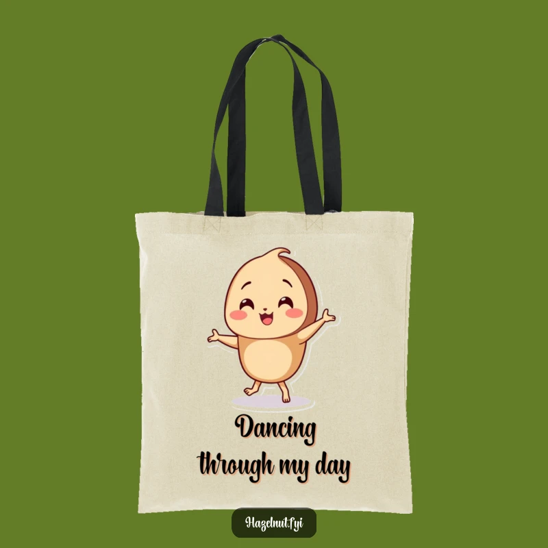 Funny Dancing Hazelnut Tote Bag - Carry Your Groove, Hilarious Funny Gift