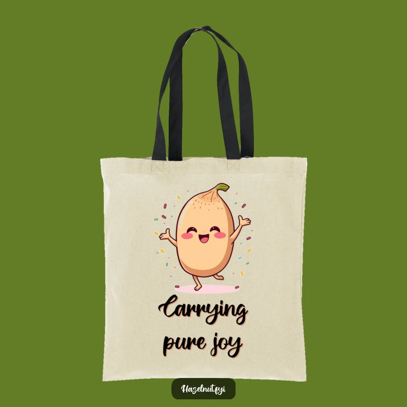 Funny Dancing Hazelnut Tote Bag: Carry Your Joy and Sprinkles