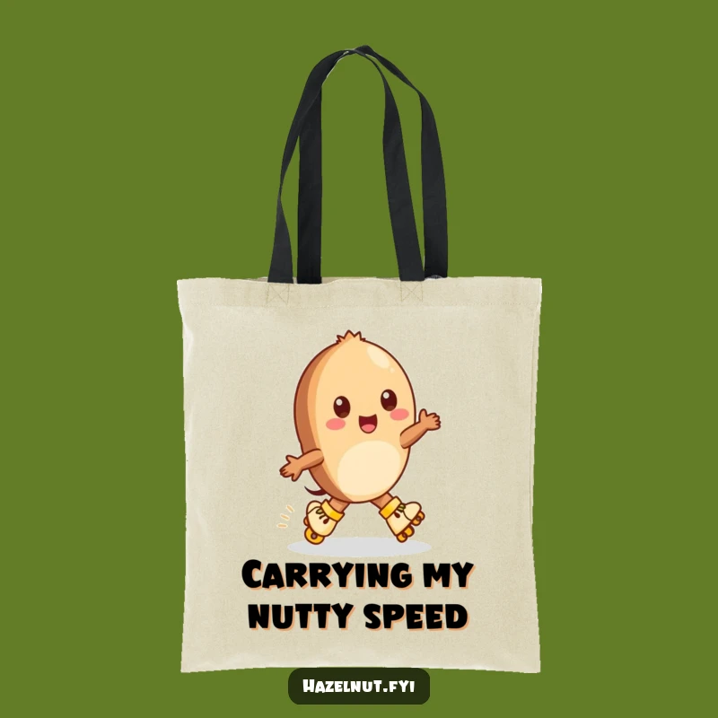 Funny Hazelnut Roller Skates Tote Bag - Zippy Accessory Funny Gift
