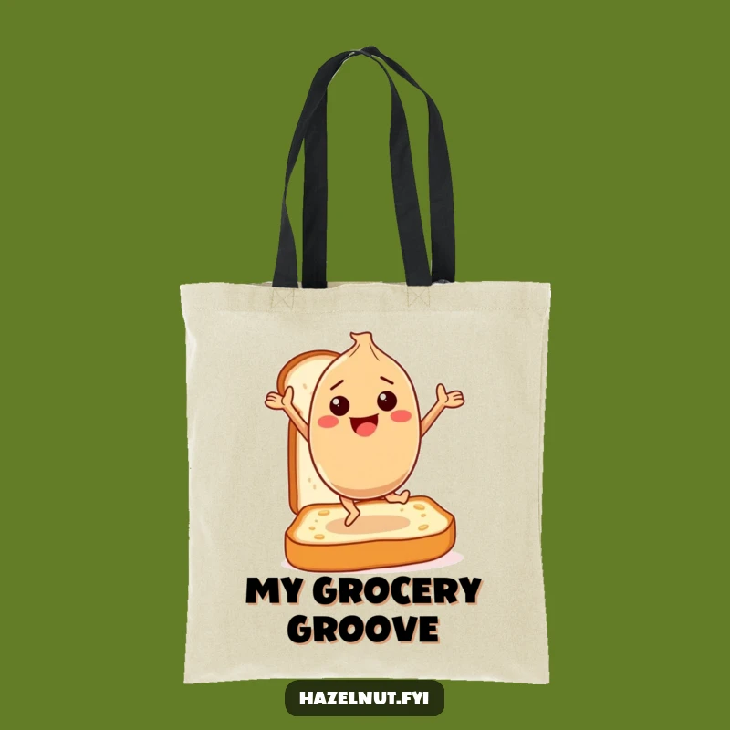 Funny Hazelnut Toast Dance Tote Bag: Carry Your Breakfast Joy