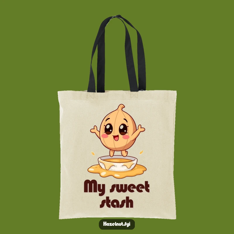 Hazelnut Caramel Leap Tote Bag: A Funny Carry-All for Sweet Moments